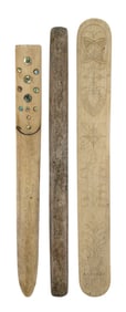 THREE WHALEBONE ITEMS 19th Century Lengths from 11.5" to 12.75".