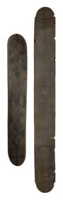 TWO SCRIMSHAW BALEEN BUSKS 19th Century