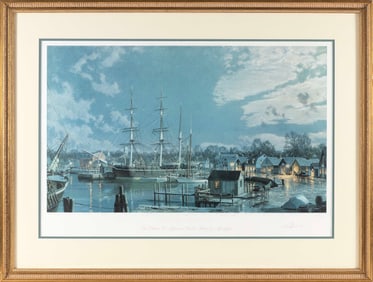 JOHN STOBART (Massachusetts/Florida/England, 1929-2023), "Mystic Seaport, The Charles W Morgan at