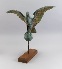 COPPER SPREAD-WING EAGLE FINIAL Second Half of the 20th Century Total height 22.5".