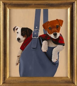 ROBERT K. ROARK (Massachusetts/New York, 1944-), "Pocket Buddies"., Oil on panel, 17" x 15". Framed