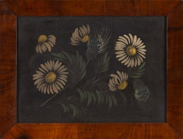 STYLE OF RALPH EUGENE CAHOON, JR. (America, 20th Century), Floral still life., Oil on tin, 10" x