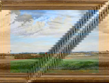 MARLA KORR (New York, 1950-), Sankaty Head Golf Club, Nantucket, Massachusetts., Oil on board, 22" x