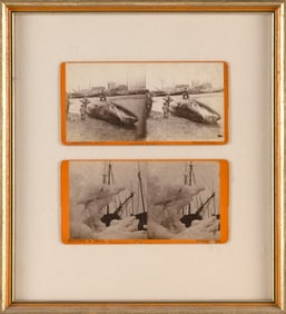 TWO NICKERSON AND SMITH STEREOPTICON SLIDES OF PROVINCETOWN, MASSACHUSETTS INTEREST Late 19th
