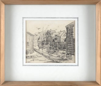 REYNOLDS BEAL (Massachusetts/Rhode Island, 1866/67-1951), Rockport, Motif #1., Pencil on paper,