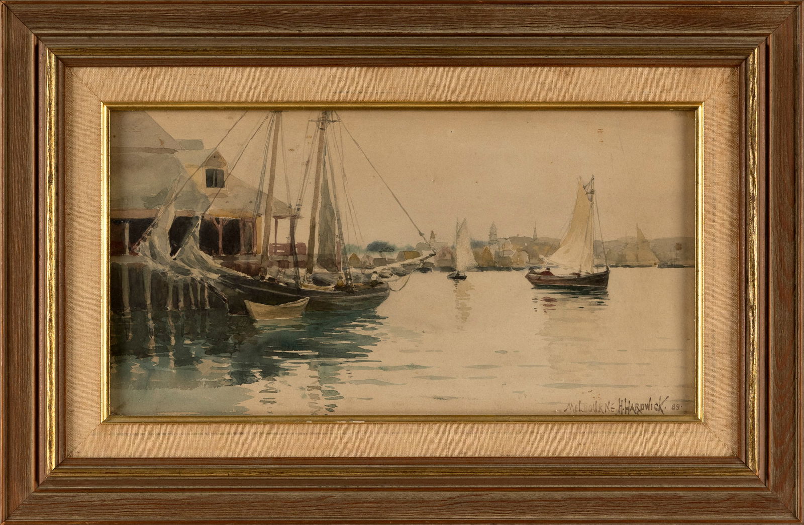 MELBOURNE HAVELOCK HARDWICK (Massachusetts/Canada, 1857-1916), Harbor scene., Watercolor on paper, (1 of 2)