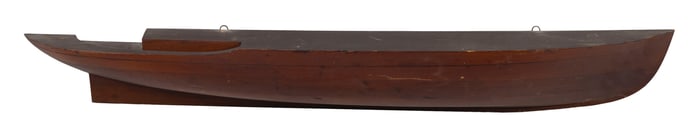 BUILDER'S HALF HULL MODEL Early 20th Century Height 5.75". Length 38".