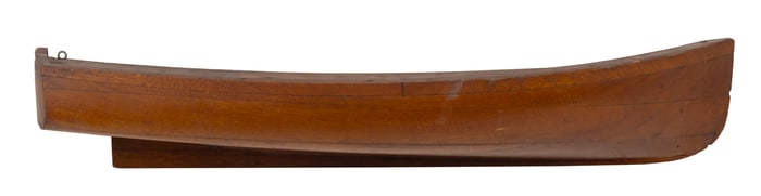 BUILDER'S HALF HULL MODEL Early 20th Century Height 6". Length 35.25".