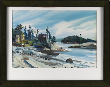 LAURENCE PHILIP SISSON (Massachusetts/Maine/New Mexico, 1928-2015), Maine inlet in winter.,
