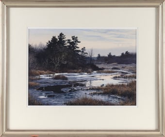ROBERT VERITY CLEM (Massachusetts/Connecticut, 1933-2010), Marsh scene., Watercolor on paper, 11.75"