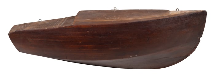 BUILDER'S HALF HULL MODEL First Half of the 20th Century Height 10.75". Length 33.5".