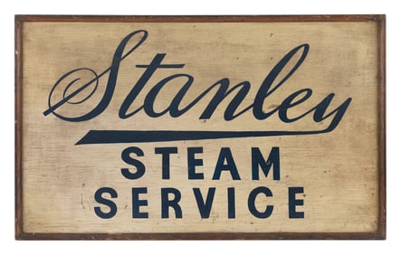 "STANLEY STEAM SERVICE" SIGN First Half of the 20th Century 16" x 26".