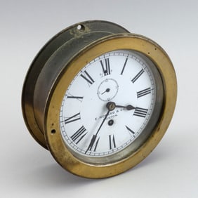 E. HOWARD BRASS-CASED WALL CLOCK Late 19th to Early 20th Century Diameter 8".