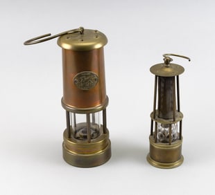 TWO LANTERNS 19th/20th Century Heights 7.75" and 9.5".