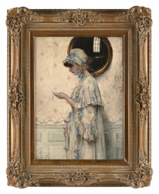 CECIL (HITCHCOCK) JAY (New York/England, 1884-1954), "The Miniature"., Oil on canvas, 23.75" x