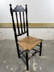BANNISTER-BACK SIDE CHAIR Back height 41.5". Seat height 17".