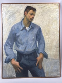 THOMAS J. STRICKLAND (Florida/New Jersey, 1932-1999), Portrait of a man wearing a blue button-down