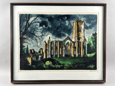 JOHN EGERTON CHRISTMAS PIPER (Illinois/England, 1903-1992), View of a cathedral., Limited edition