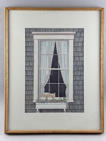 CHRISTIE CARDILLO VELESIG (Massachusetts/Rhode Island, 1948-), "Nantucket Window"., Watercolor on