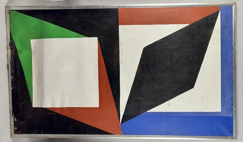 AMERICAN SCHOOL (Mid-20th Century,), Geometric abstract., Oil on canvas.