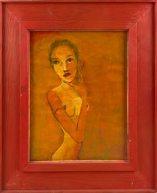 ATTRIBUTED TO LEONEL GONGORA (New York/Columbia, 1932-1999), Portrait of a young woman., Mixed media