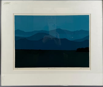 JOHN CARMEN (America, Contemporary), "Blue Mountains"., Silkscreen print, 11.75" x 16.5" sight.