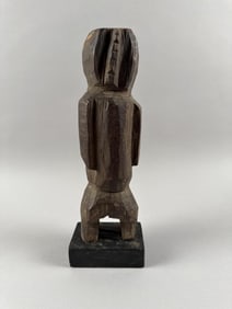 DEMOCRATIC REPUBLIC OF THE CONGO CARVED AZANDE PROTECTIVE FIGURE Height 13".