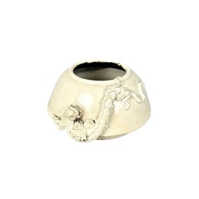 CHINESE BLANC DE CHINE PORCELAIN BRUSH WASHER 19th Century Height 2". Diameter at base 3".