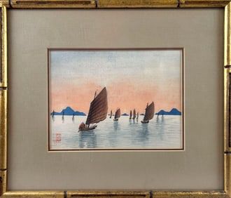 TWO JAPANESE WOODBLOCK PRINTS Circa 1920