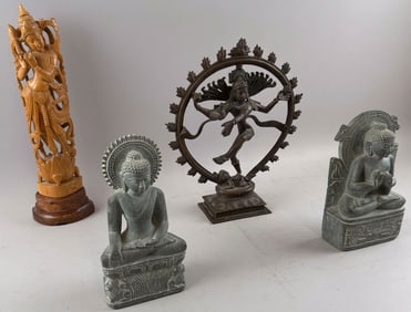 FOUR ASIAN FIGURINES 20th Century