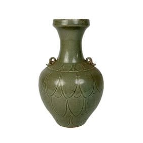 THAI CELADON PORCELAIN BALUSTER VASE Late 19th Century Height 9.5".