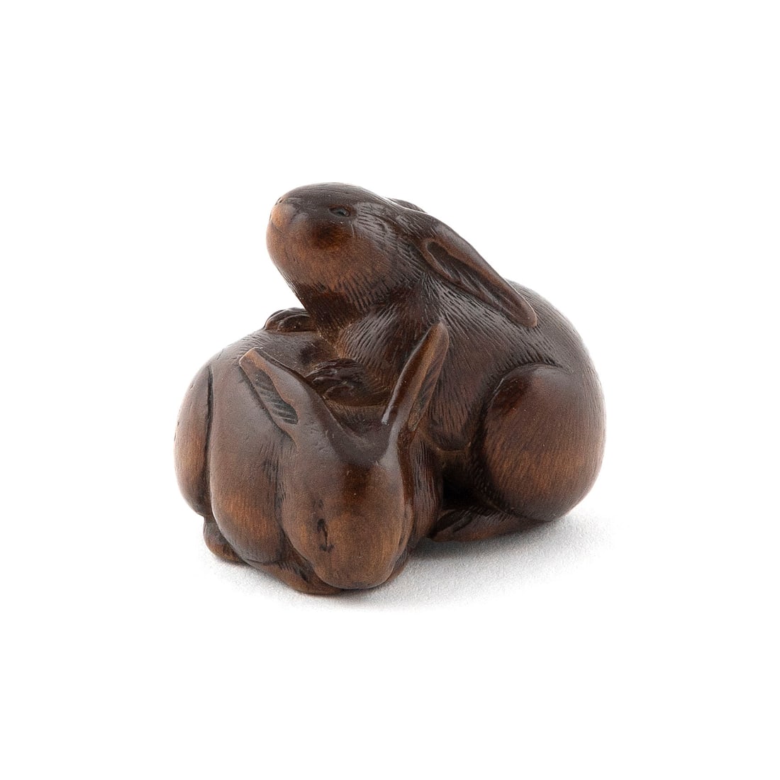 JAPANESE CARVED WOOD NETSUKE 19th Century Height 1.25". (1 of 5)