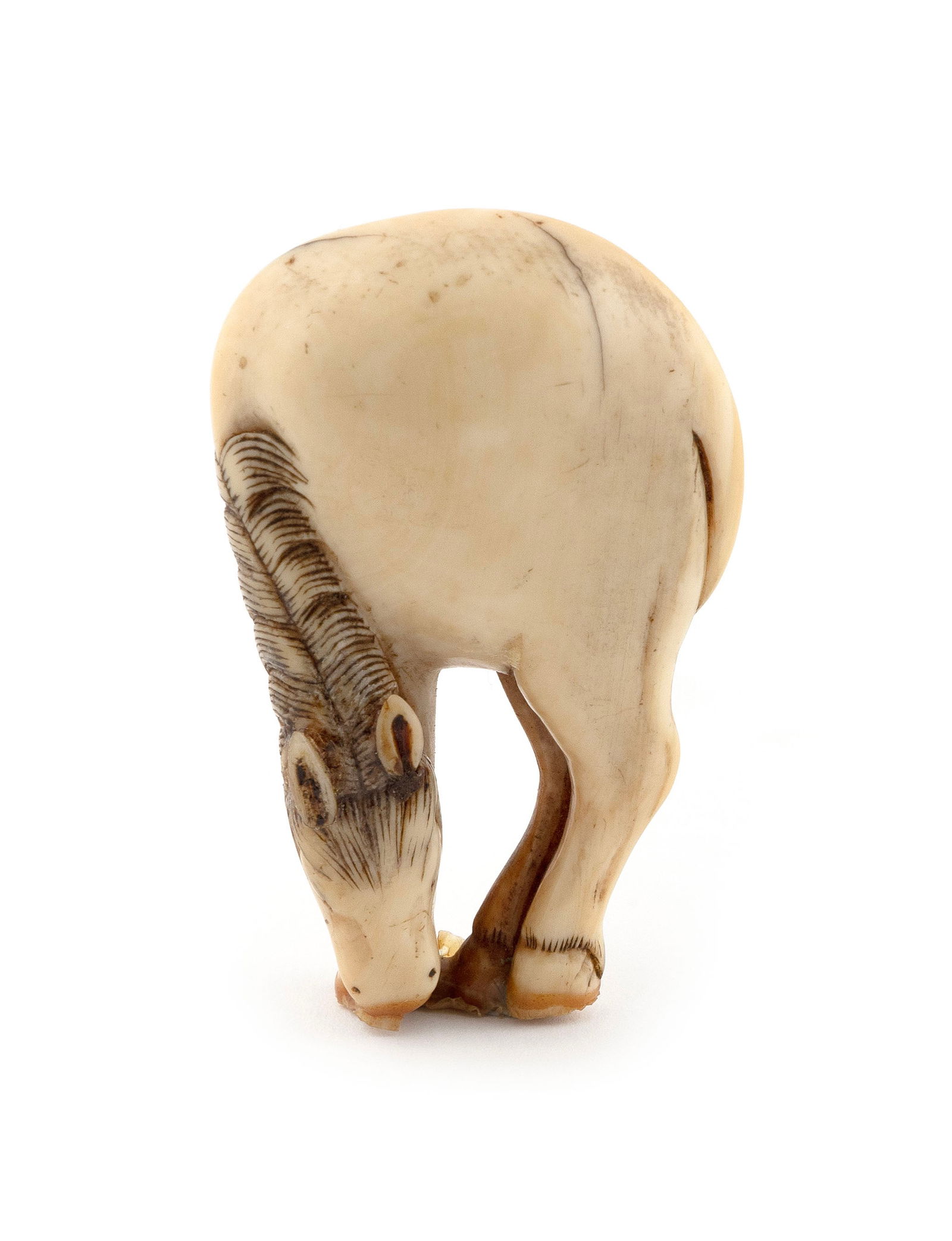 JAPANESE CARVED IVORY NETSUKE 19th Century Height 2.25". (1 of 5)