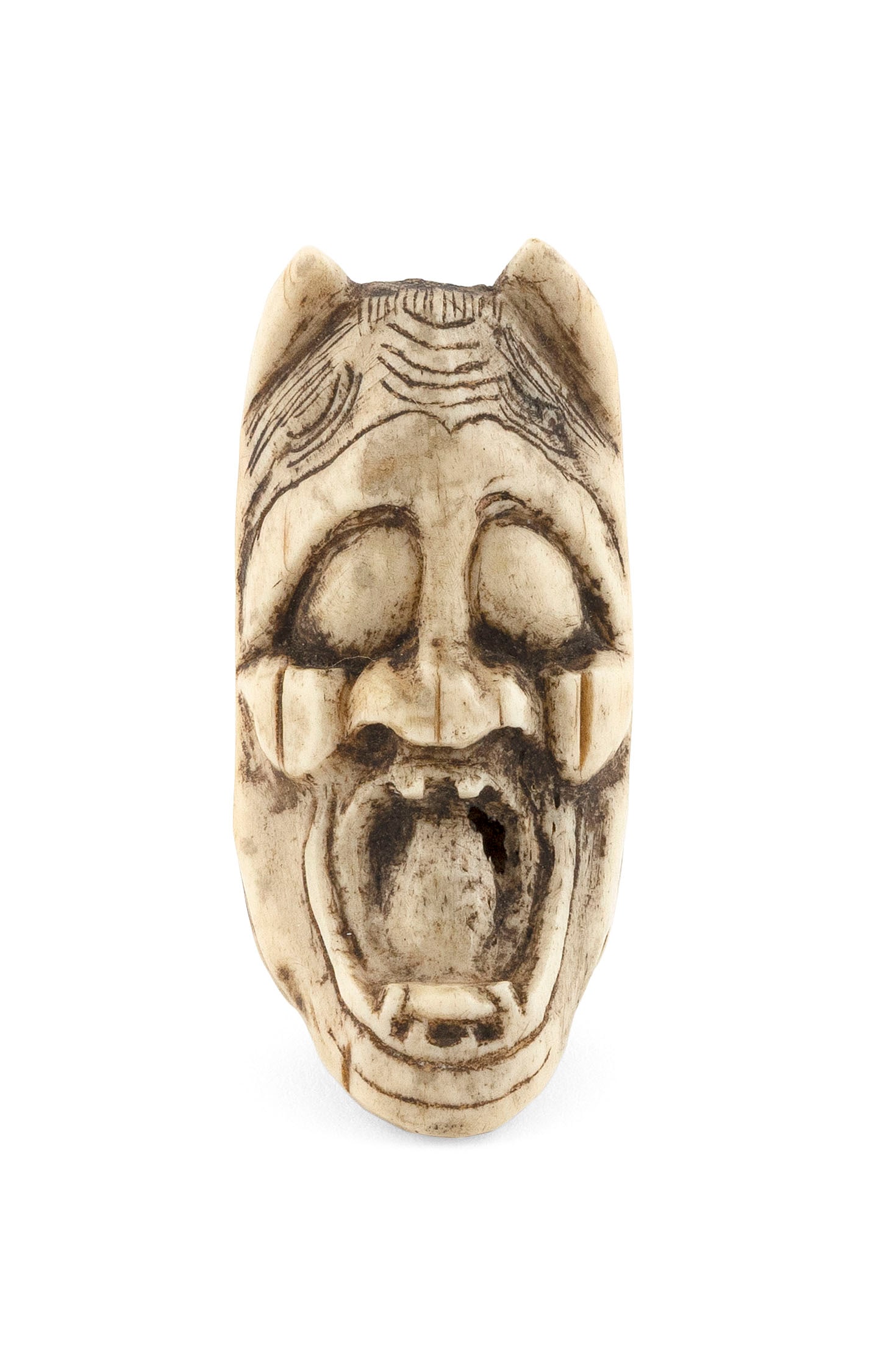 JAPANESE CARVED STAG ANTLER NETSUKE Early 19th Century Height 2.25". (1 of 6)