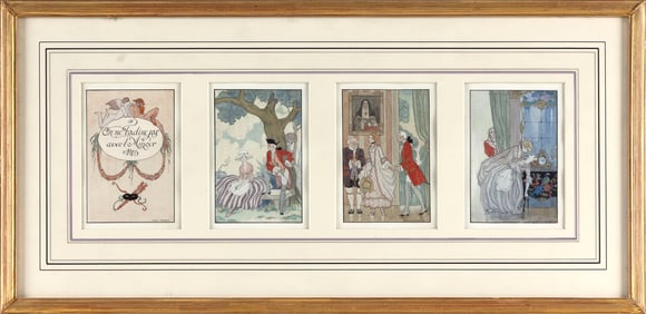 GEORGES BARBIER (France, 1882-1932), "On ne badine pas avec l'amour (One does not trifle with