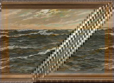 PATRICK VON KALCKREUTH (Germany, 1892/98-1970), Seascape., Oil on canvas, 24" x 36". Framed 30" x