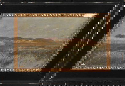 CONTINENTAL SCHOOL (19th Century,), "Coastal Wetlands, Denmark"., Oil on canvas, 11.5" x 19". Framed