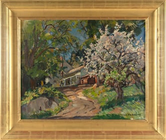 WILLIAM LESTER STEVENS (Massachusetts, 1888-1969), Conway, Mass., Oil on canvas, 24" x