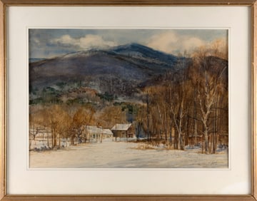 LARRY RUSSELL WEBSTER (Massachusetts, 1930-2007), "At the Foot of Ascutney"., Watercolor on paper,