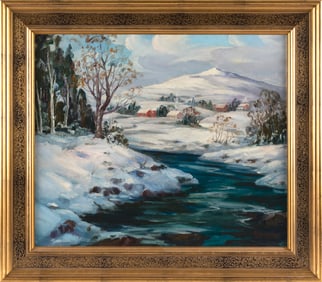 PETER KOSTER (Massachusetts/Florida, 1891-1978), "Vermont Winter"., Oil on canvas, 20" x 24". Framed