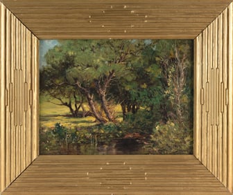 ARTHUR EDWARD BLACKMORE (New York/England, 1854-1921), Forest stream., Oil on canvas, 12" x 16".