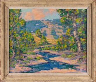 ATTRIBUTED TO JOHN WILLIAM BENTLEY (New York/California/New Jersey, 1880-1951), Springtime view of a