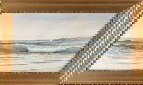 HARRY E. GREAVES (Pennsylvania, 1854-1919), Bailey's Beach, Newport, Rhode Island., Watercolor,