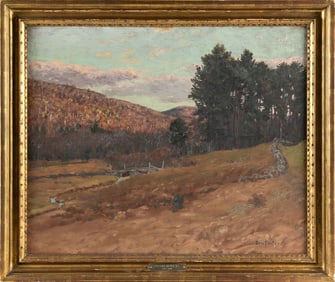 BEN (BENJAMIN) FOSTER (Connecticut/New York/Maine, 1852-1926), Autumn landscape., Oil on canvas, 18"