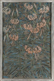 ELMER LIVINGSTON MACCRAE (Connecticut, 1875-1953), Lilies., Pastel on paper, 24.25" x 14". Framed