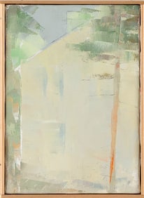 JOHN J. MULCAHY (Massachusetts, 1931-2012), "Martha's Yard, Greenwich"., Oil on canvas, 7" x 5".