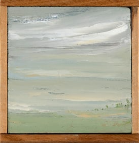 JOHN J. MULCAHY (Massachusetts, 1931-2012), Double-sided work:, Oil on board, 6" x 6". Framed 6.5" x