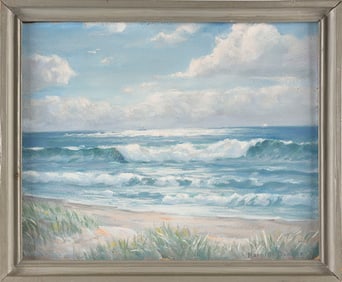 HAROLD C. DUNBAR (Massachusetts, 1882-1953), "Morning on the North Beach"., Oil on board, 12" x 15".