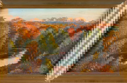HAROLD C. DUNBAR (Massachusetts, 1882-1953), Lovers Lake, Cape Cod., Oil on panel, 12" x 20". Framed
