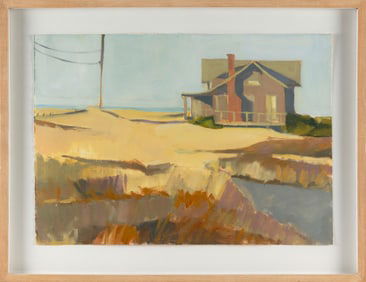 TERRY DUNN (America, 20th/21st Century), "Sunny Day at the Cape"., Oil on paper, 15" x 20.5". Framed